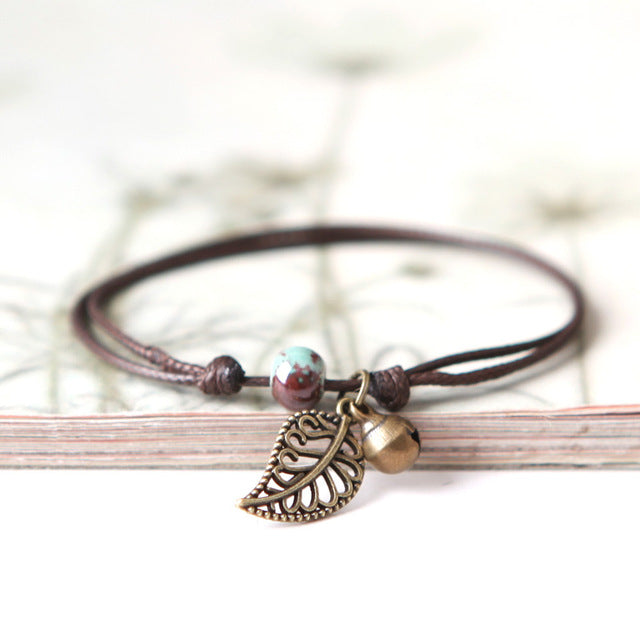 Leaf-Charm Bracelet - Boho Bug