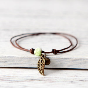Leaf-Charm Bracelet - Boho Bug