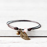 Leaf-Charm Bracelet - Boho Bug