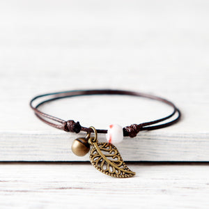 Leaf-Charm Bracelet - Boho Bug