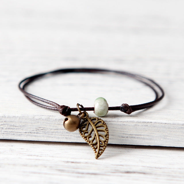 Leaf-Charm Bracelet - Boho Bug
