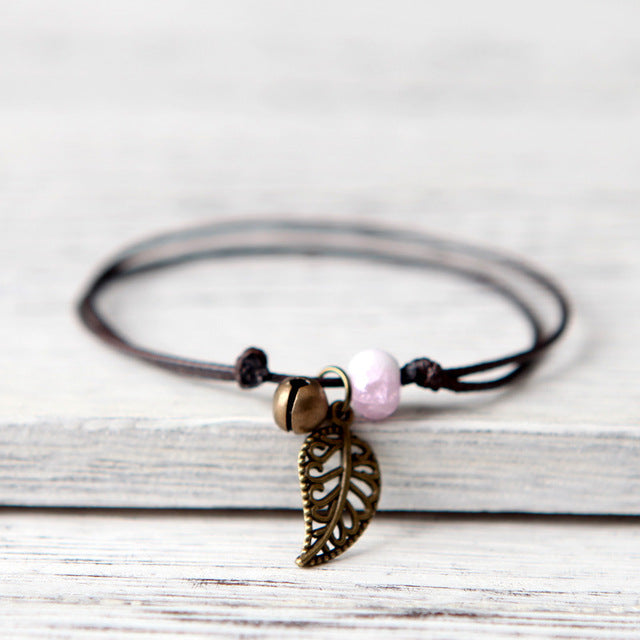 Leaf-Charm Bracelet - Boho Bug