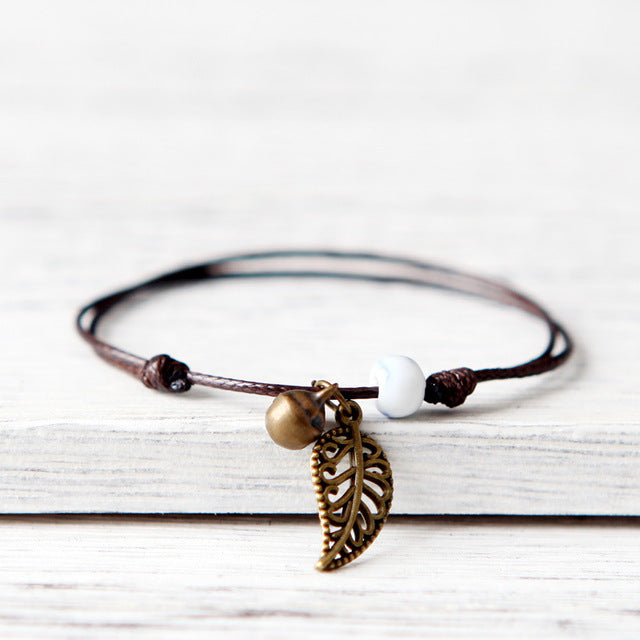 Leaf-Charm Bracelet - Boho Bug