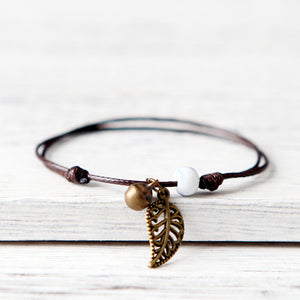 Leaf-Charm Bracelet - Boho Bug