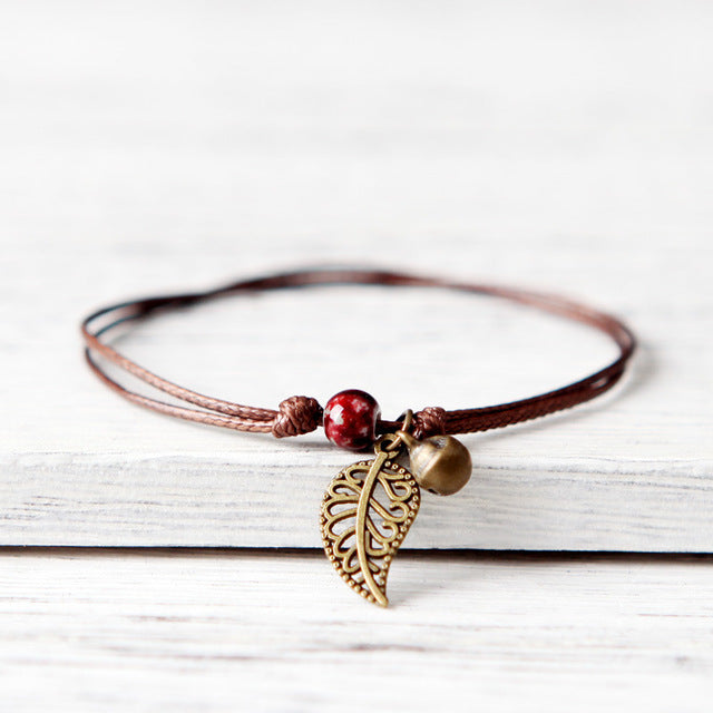 Leaf-Charm Bracelet - Boho Bug