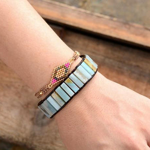 Natural Amazonite Bracelet - Boho Bug